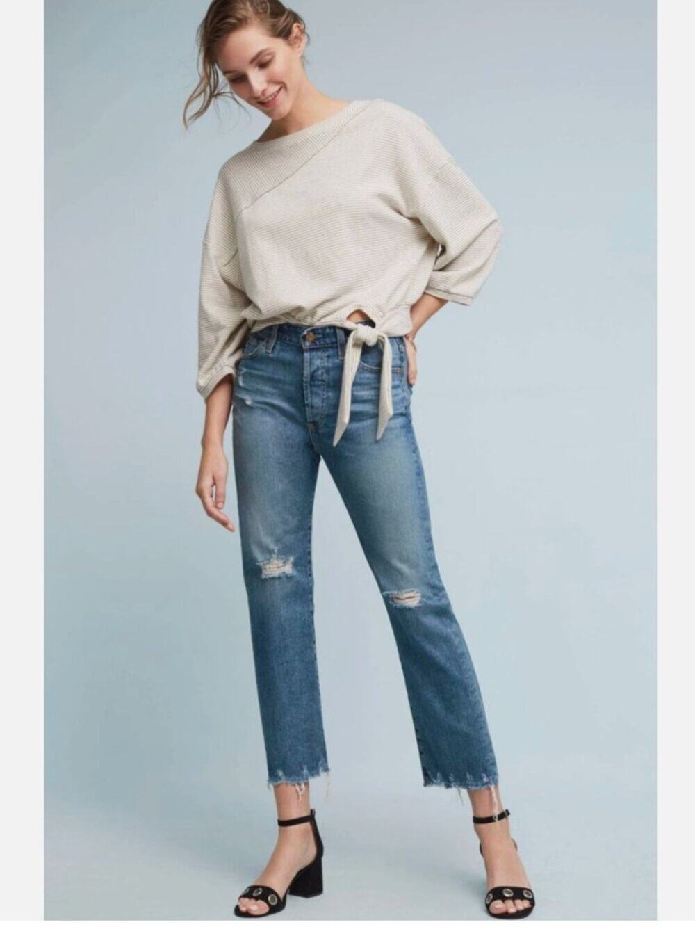 Anthropologie AG The Sloan Crop Vintage Straight Leg Jeans